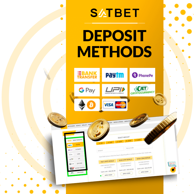 Satbet Deposit methods